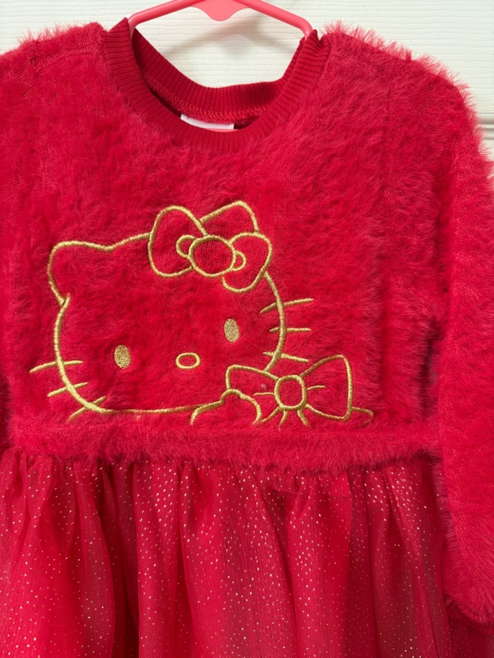 Hello Kitty Toddler Girls Eyelash Knit Tutu Dress with Long Sleeves, 3T-NWOT - Picture 5 of 7